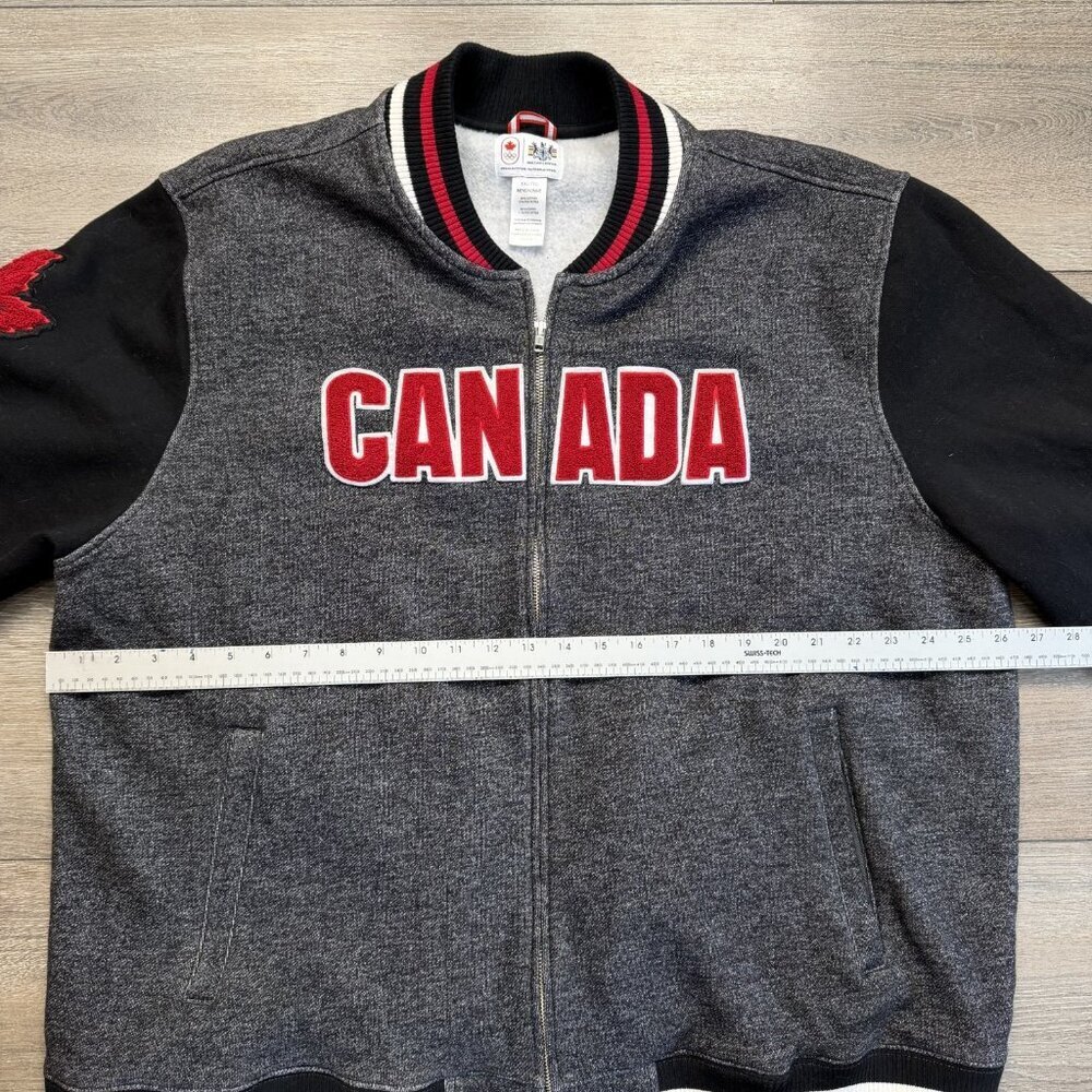 Hudson Bay Co. HBC Canada Olympic Mens 2XL Gray Atheltics Fleece Jacket Full zip - Picture 6 of 6